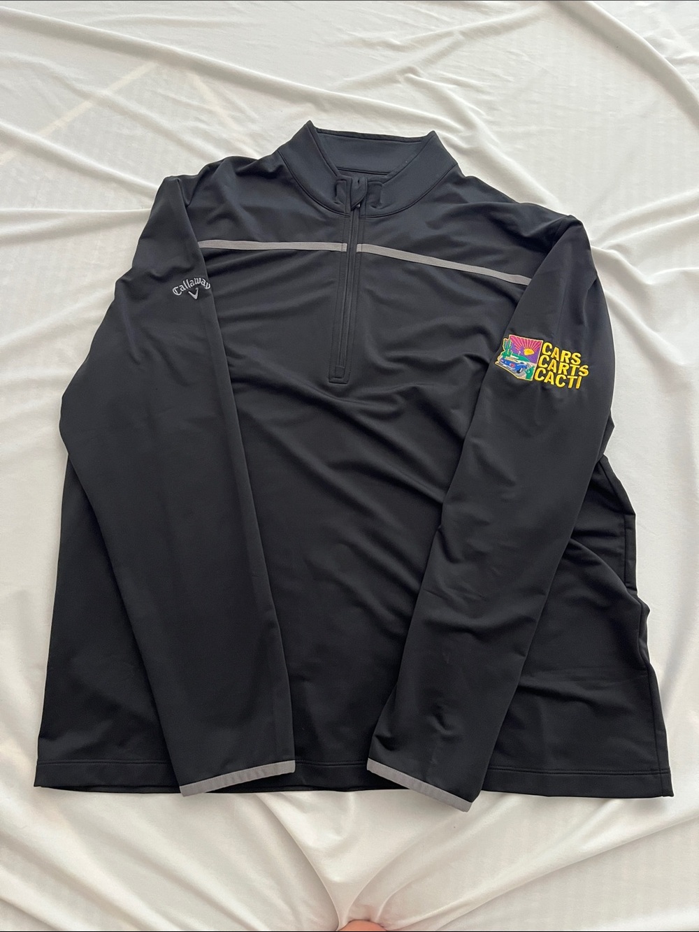 Callaway Black Lightweight Quarter-Zip Shirt Jacket with Sleeve Patch